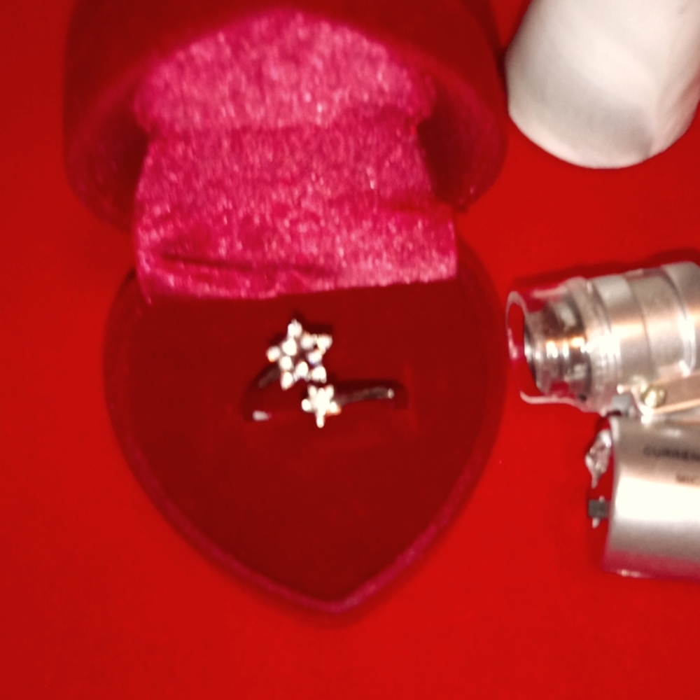 Beautiful Double Star Solid 925 Sterling Silver S… - image 1